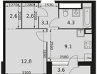 1-к. квартира, 36&nbsp;м²