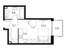 Студия, 28 м²