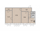 3-к. квартира, 56,4&nbsp;м²