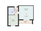 1-к. квартира, 40&nbsp;м²