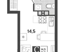 Студия, 21&nbsp;м²