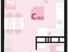 Студия, 25&nbsp;м²