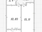 1-к. квартира, 36,6&nbsp;м²
