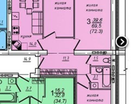 3-к. квартира, 72,3&nbsp;м²