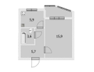1-к. квартира, 31,1&nbsp;м²