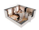 1-к. квартира, 42&nbsp;м²