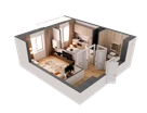 1-к. квартира, 42&nbsp;м²