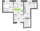 2-к. квартира, 46&nbsp;м²