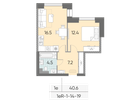 1-к. квартира, 40&nbsp;м²