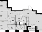 4-к. квартира, 116&nbsp;м²