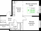 2-к. квартира, 56 м²