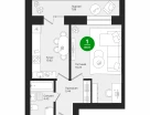 1-к. квартира, 46 м²