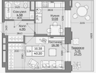 1-к. квартира, 40,2&nbsp;м²
