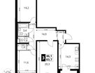 3-к. квартира, 83&nbsp;м²