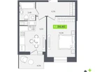 1-к. квартира, 34&nbsp;м²
