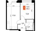 2-к. квартира, 38&nbsp;м²