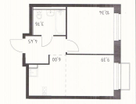 1-к. квартира, 33,9 м²