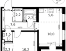 2-к. квартира, 43 м²