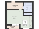 1-к. квартира, 33&nbsp;м²