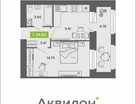 1-к. квартира, 34&nbsp;м²