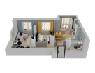 2-к. квартира, 53 м²