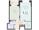1-к. квартира, 44&nbsp;м²
