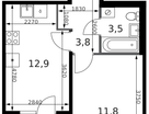 1-к. квартира, 33 м²