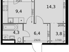 1-к. квартира, 39&nbsp;м²