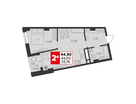 Студия, 44 м²