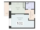 1-к. квартира, 37&nbsp;м²