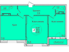 2-к. квартира, 60,1 м²