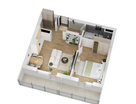 1-к. квартира, 44,5&nbsp;м²