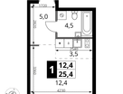 Студия, 25 м²