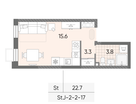 Студия, 22&nbsp;м²