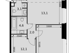 3-к. квартира, 68 м²