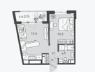 1-к. квартира, 39 м²