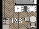 Студия, 19&nbsp;м²