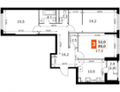 3-к. квартира, 89&nbsp;м²