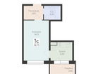 1-к. квартира, 28&nbsp;м²