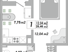1-к. квартира, 30,1&nbsp;м²
