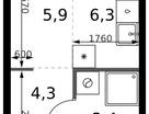 Студия, 19&nbsp;м²