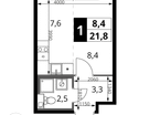 Студия, 21&nbsp;м²