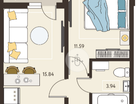 1-к. квартира, 37&nbsp;м²
