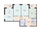 3-к. квартира, 88&nbsp;м²