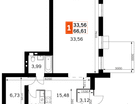 2-к. квартира, 66&nbsp;м²
