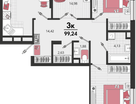3-к. квартира, 96 м²