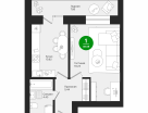1-к. квартира, 46 м²