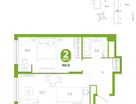 1-к. квартира, 46&nbsp;м²