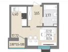 Студия, 40,4&nbsp;м²