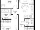2-к. квартира, 58 м²